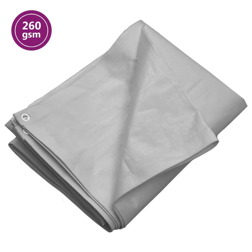 vidaXL Schutzplane 2 x 3 m Abdeckplane 260 gm² 2x3 m Grau HDPE