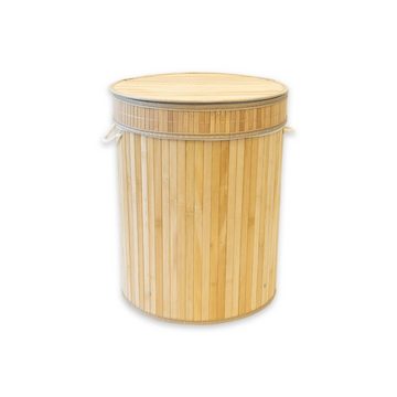Karat Wäschekorb Wäschesammler mit Griffen, In zwei Formen erhältlich, 100% Bambus