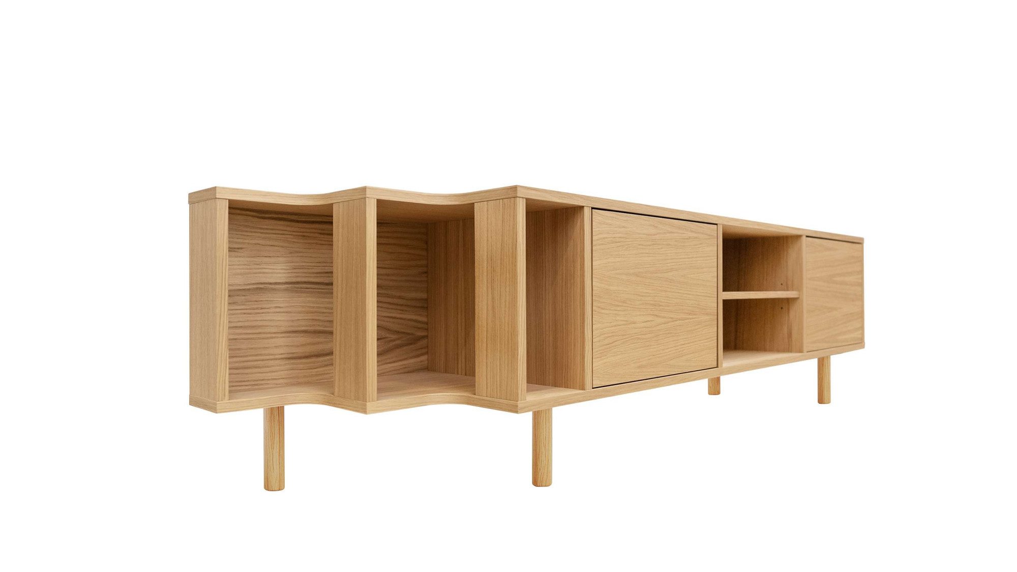 Woodman TV-Board Shift, mit Echtholzfurnier aus Eiche, Breite 189 cm, mit Push-to-Open, FSC®
