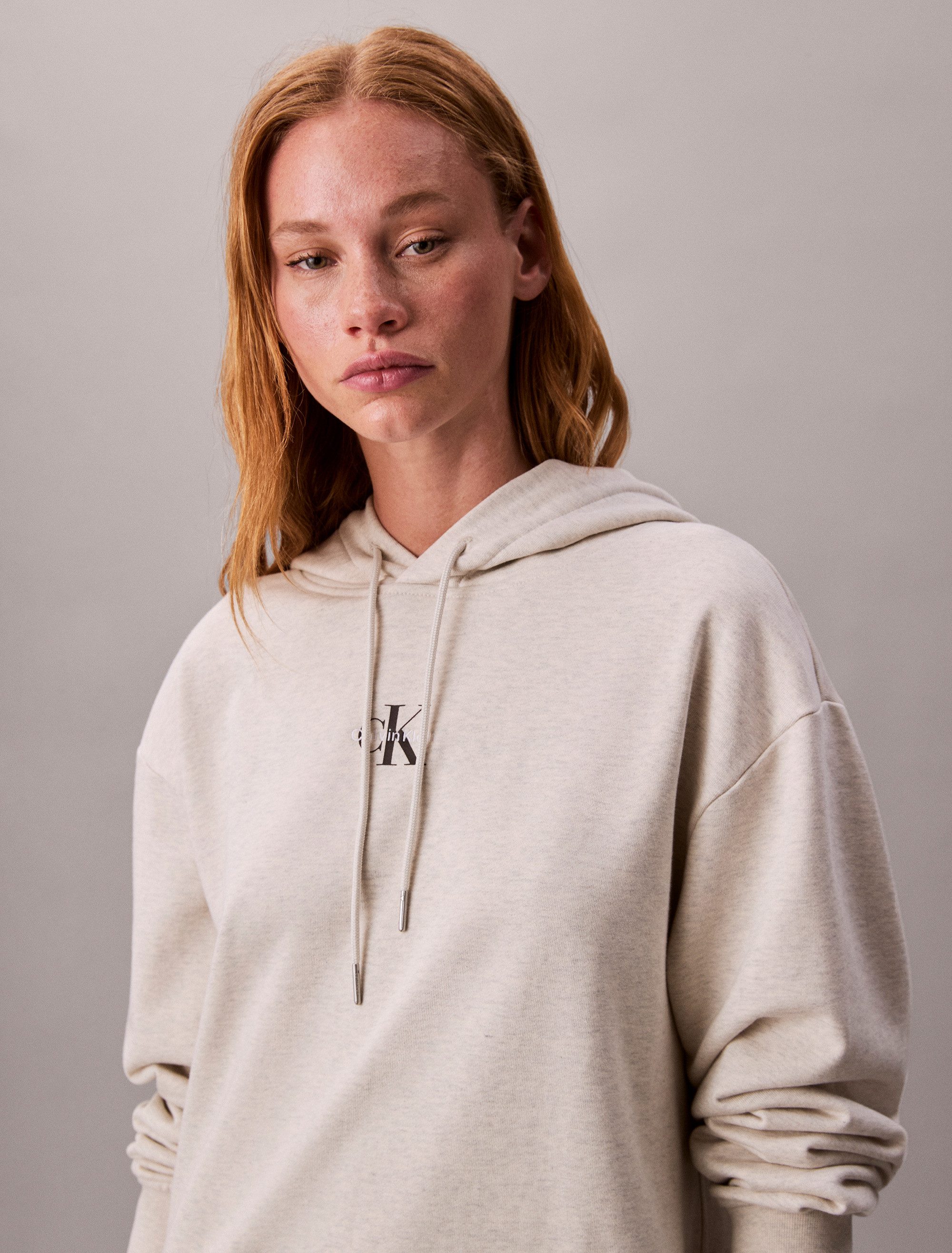 Calvin Klein Jeans Sweatkleid LS MONOLOGO PREMIUM TERRY HOODIE Mit Rundhalsausschnitt, loose fit