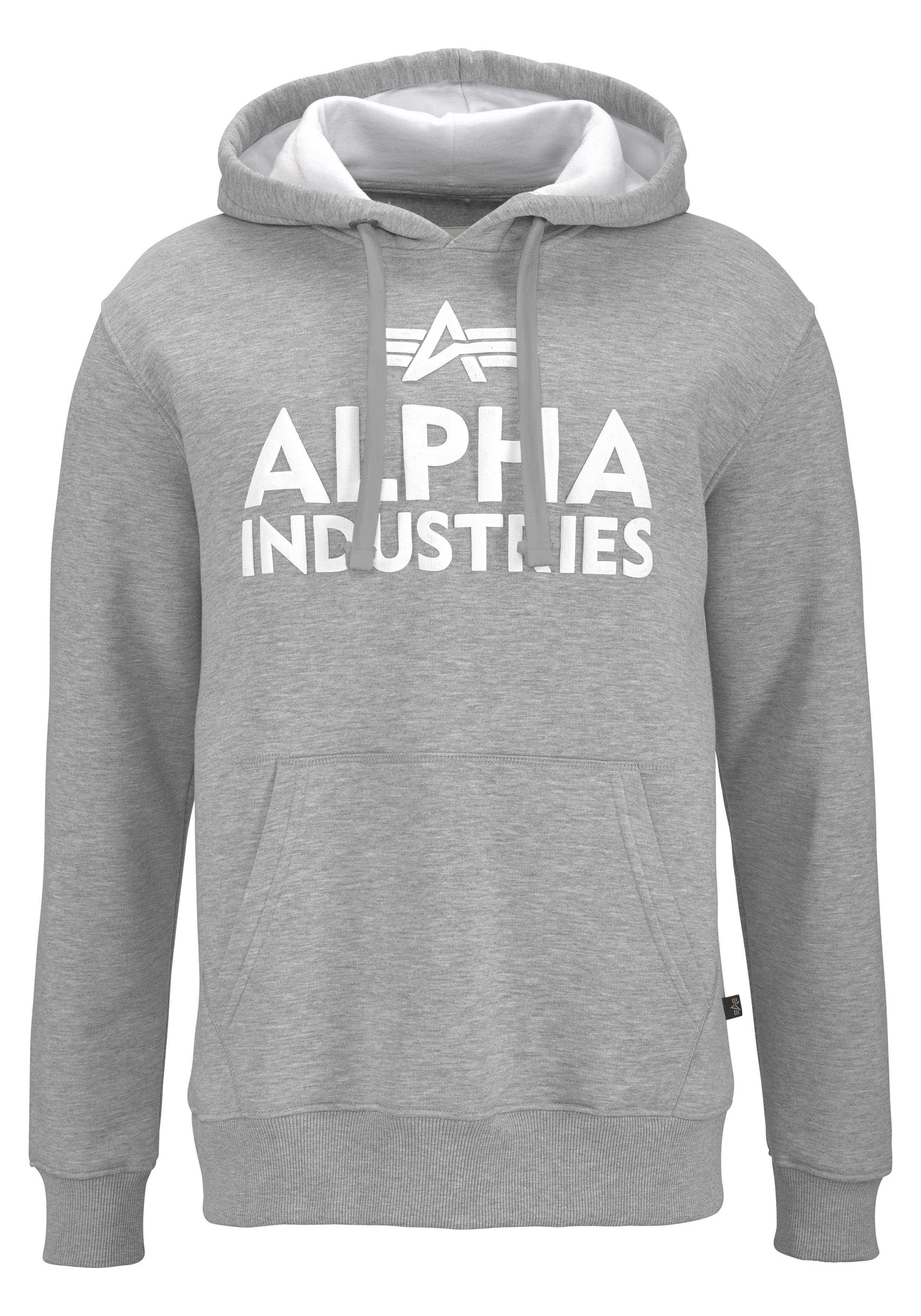 grau-meliert Kapuzensweatshirt Alpha Industries