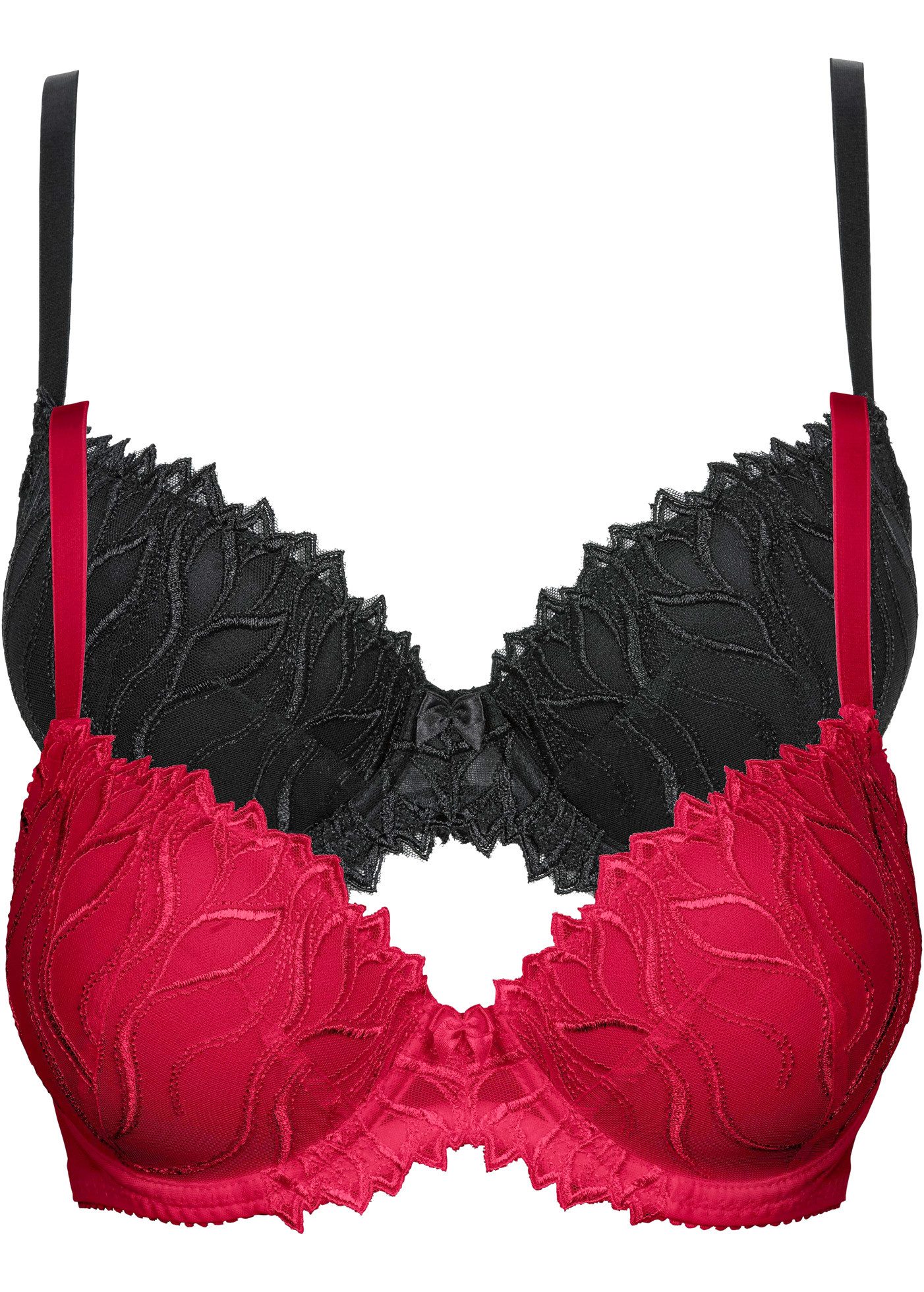 bonprix Schalen-BH (Packung, 2-tlg., 2) (2er Pack) Schalen-BH mit zarter Stickerei
