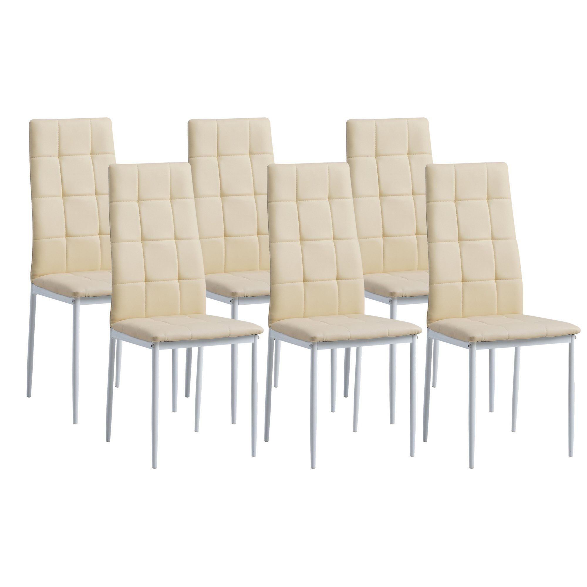 Design, Beige Küchenstuhl Kunstleder Italienisches Set, (4er International Albatros SALERNO, Bezug Beige), Polsterstuhl, edles Esszimmerestuhl hohe Modern Esszimmerstuhl Belastbarkeit, Beige Albatros |