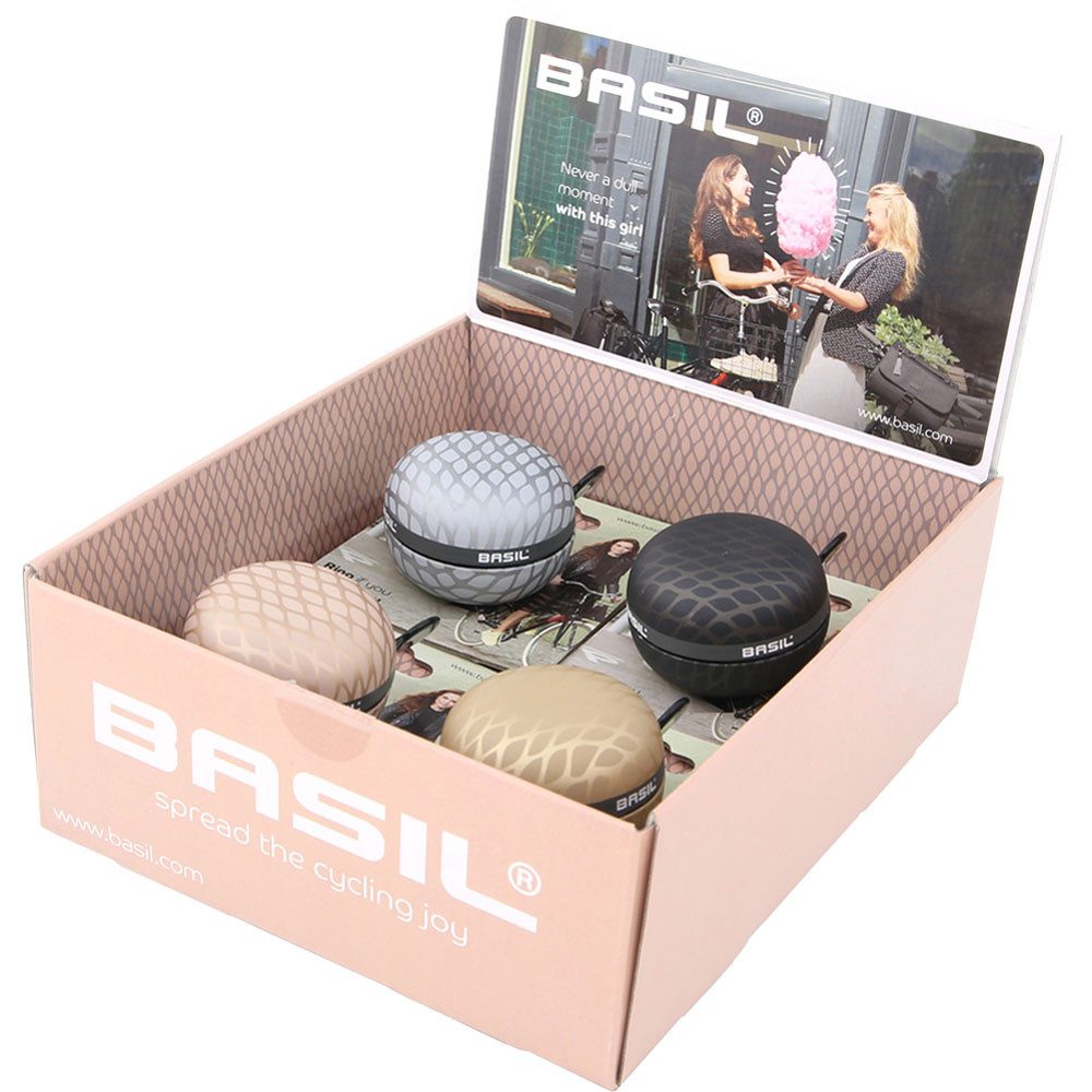 Fahrradklingel Basil Glocke "Noir" Ding Dongklingel Display à 4 Stück gold 50466 8715