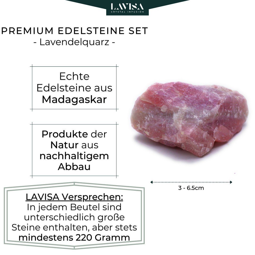 Edelstein Lavendelquarz LAVISA Dekosteine, Kristalle, echte Edelsteine, Mineralien Natursteine