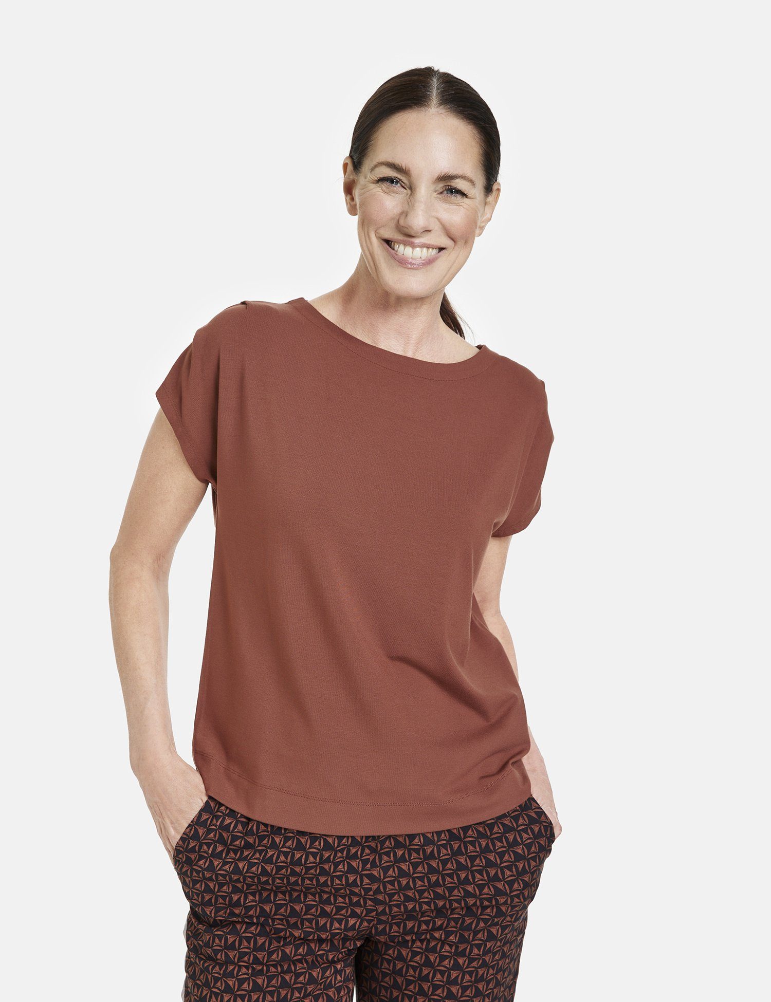 GERRY WEBER Kurzarmshirt Kurzarmshirt mit drappierten Ärmeln Sienna