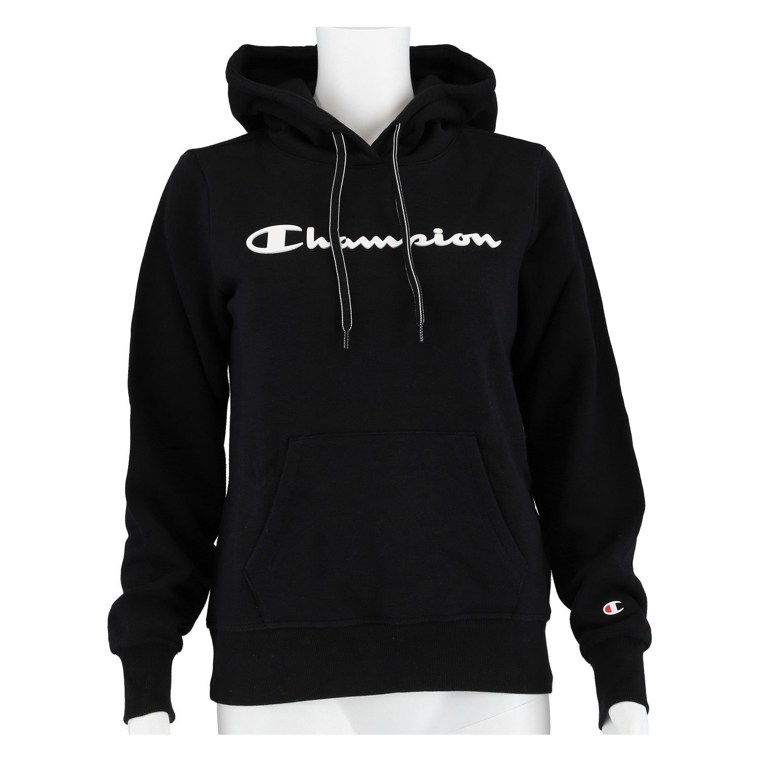 Champion Kapuzenpullover (Hoodie gefüttert) American Classic Logo Schriftzug schwarz/weiss