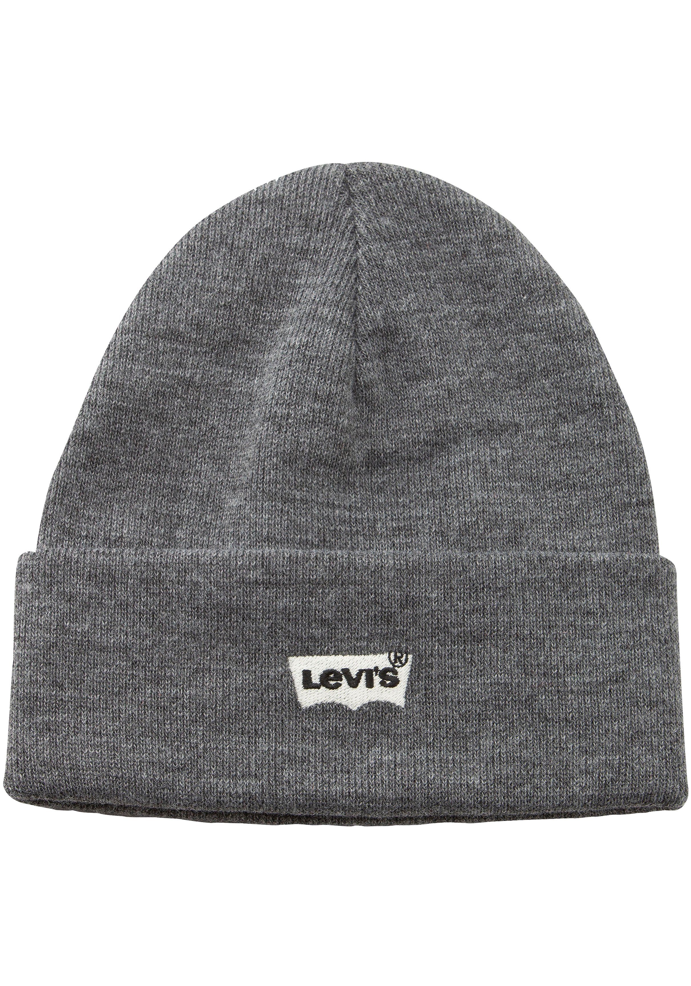 Levi's® Strickmütze UNISEX mit aufgesticktem Batwing-Logo grau