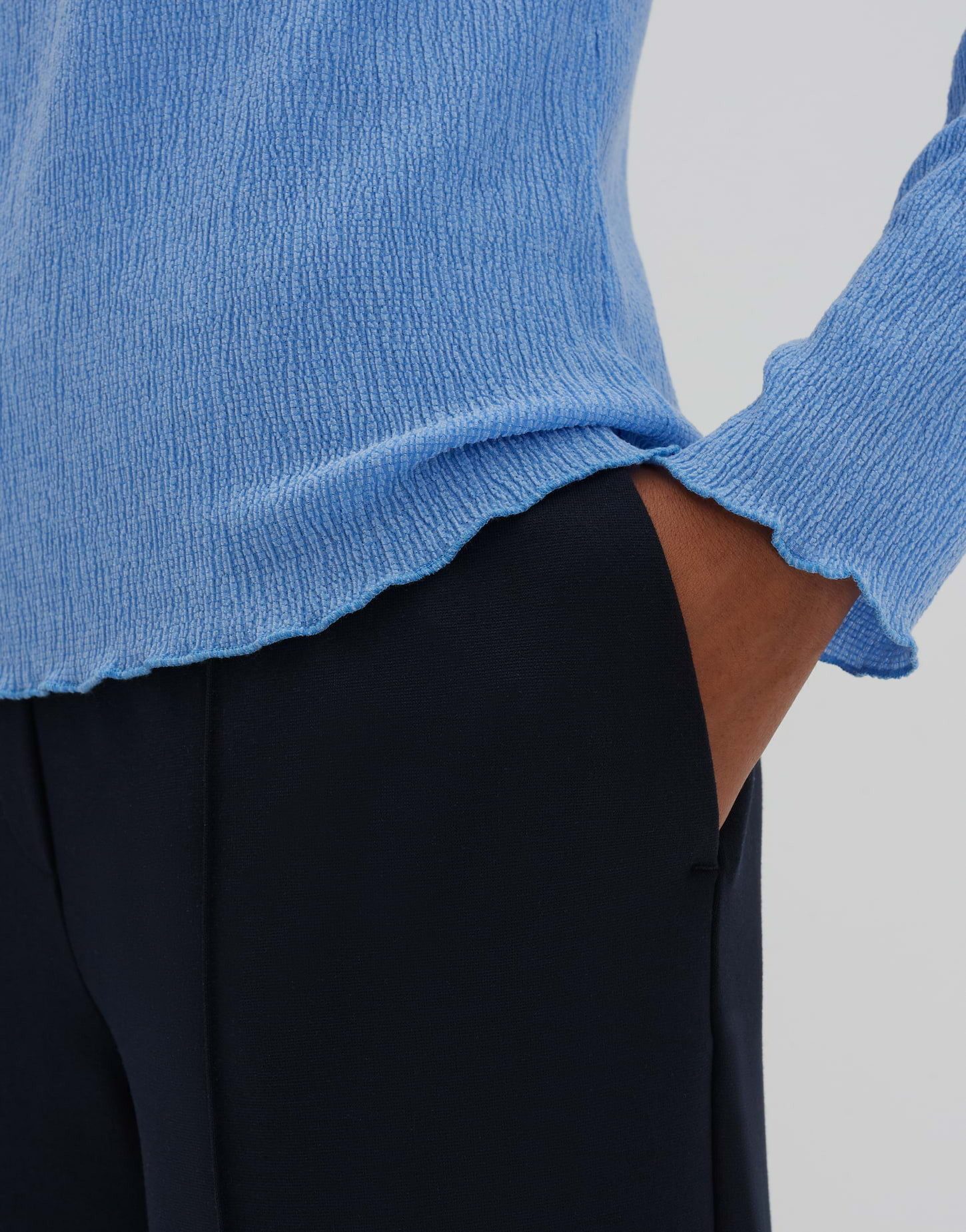 someday Langarmshirt Langarmshirt KELONI Slim aus Kreppstoff