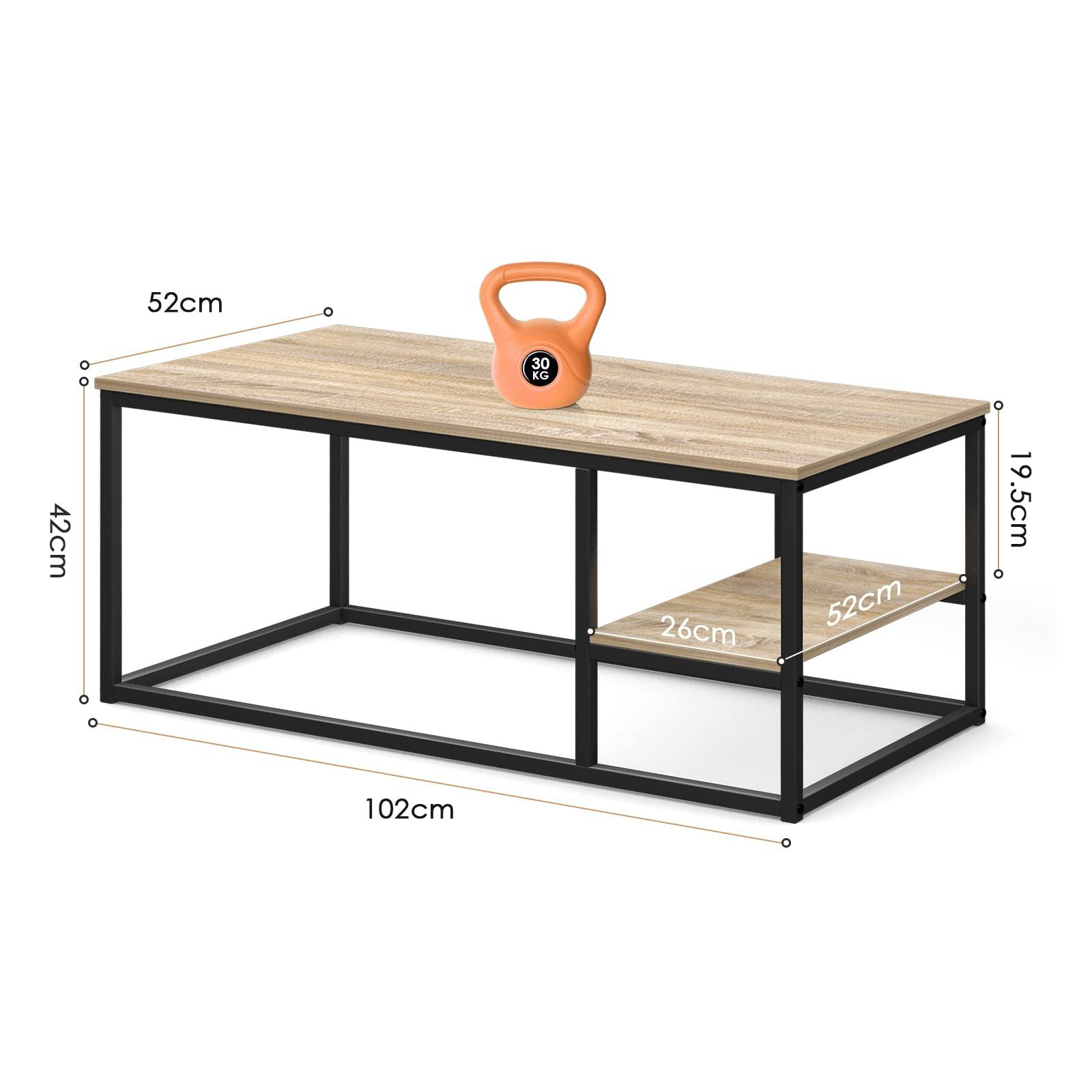VOWNER Couchtisch Wohnzimmer Tisch, Stahlrahmen (1er-Set), günstig online kaufen