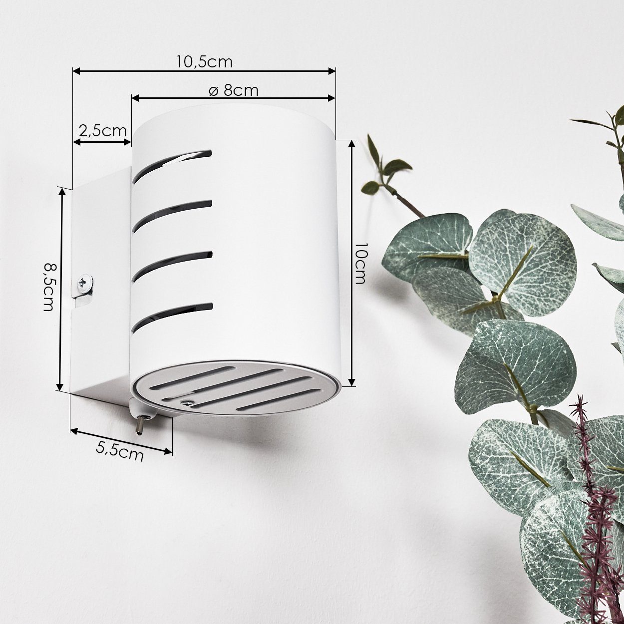 hofstein Wandleuchte »Terne« moderne Wandlampe aus Metall in Weiß, ohne Leuchtmittel, G9, mit Lichteffekt an der Wand, An-/Ausschalter – Bild 4 von 5