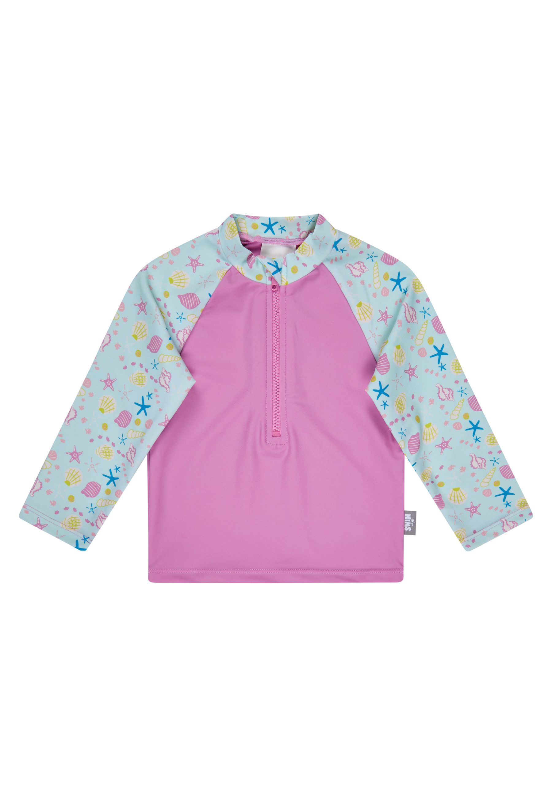 Sterntaler® Schwimmanzug 50+ Badeshirt langarm Muschel (1-St) Badeshirt langarm mit Muschel-Ärmeln, Reißverschluss & Stehkragen