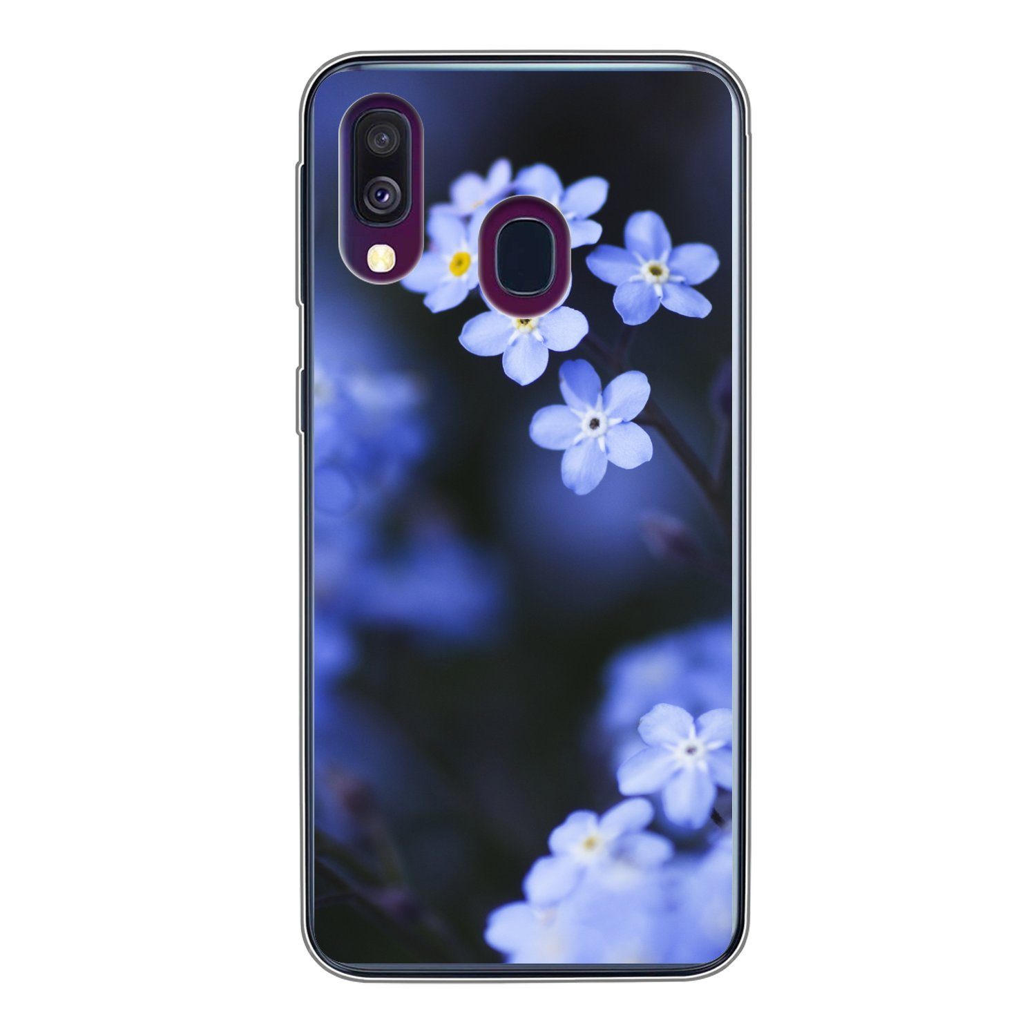 MuchoWow Handyhülle für Samsung Galaxy A40 Nahaufnahme eines Vergissmeinnicht, Smartphone-Bumper, Print, Handy Schutzhülle Dünn
