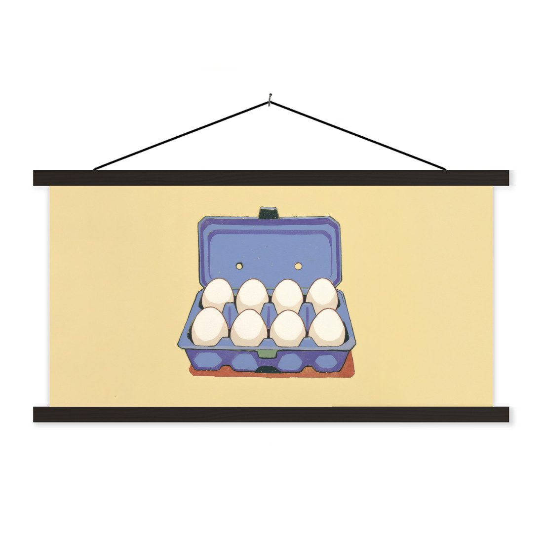 MuchoWow Poster Eier - Box - Minimalistisch - Blau, (1 St), Bilderhalter, Bilderrahmen, Magnet Rahmen, Bilder, 90x45 cm