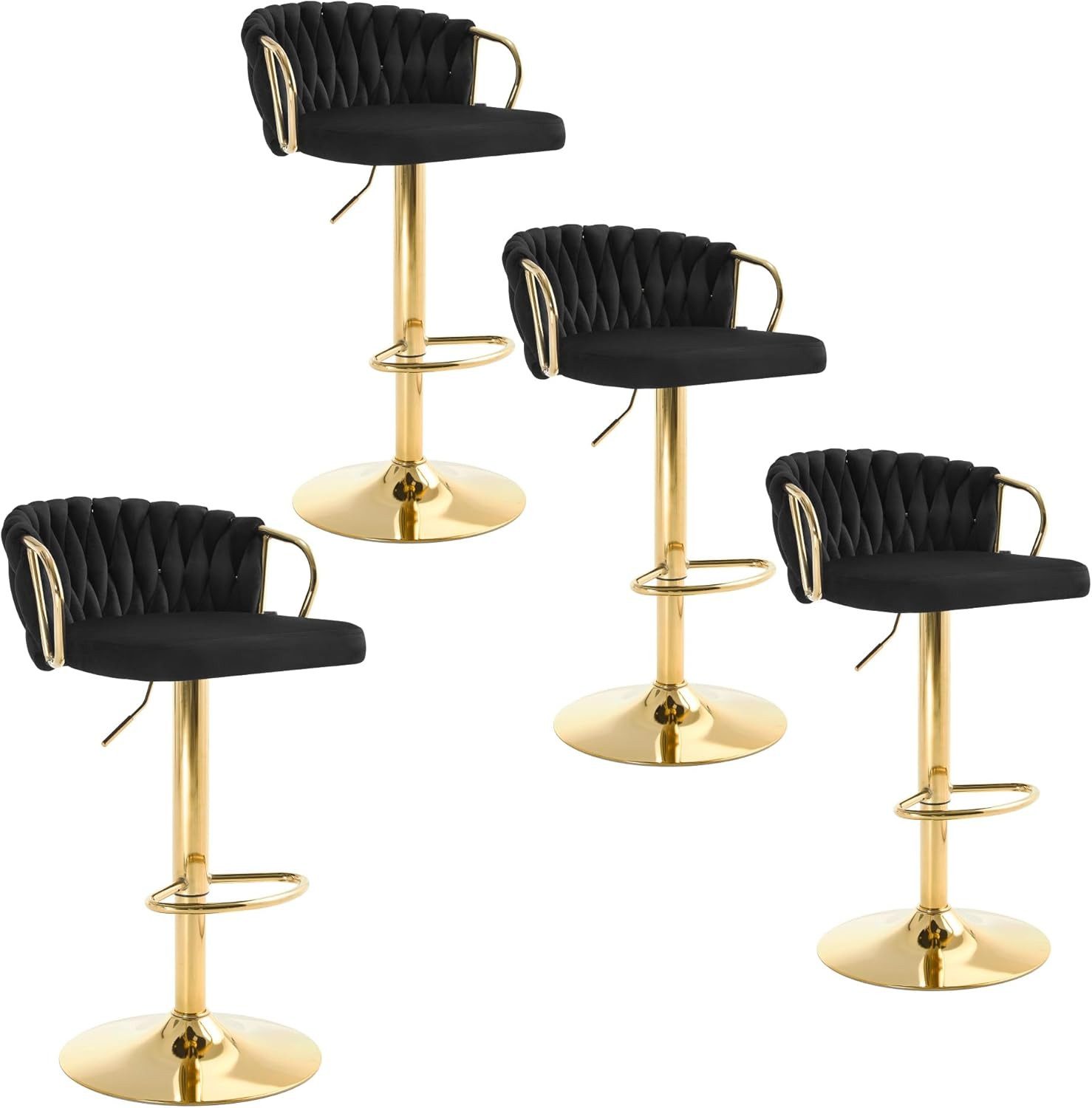 Woltu Barhocker (4 St), Samtstuhl mit Metallrahmen, höhenverstellbar, 360° günstig online kaufen