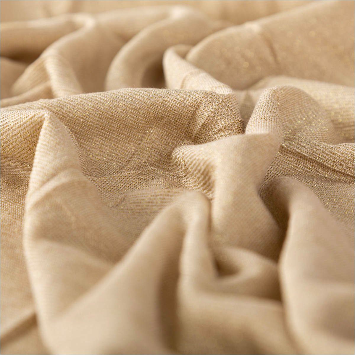 SCHÖNER LEBEN. Stoff Viskosestoff Meterware Lurex Jeresey gold 1,60m