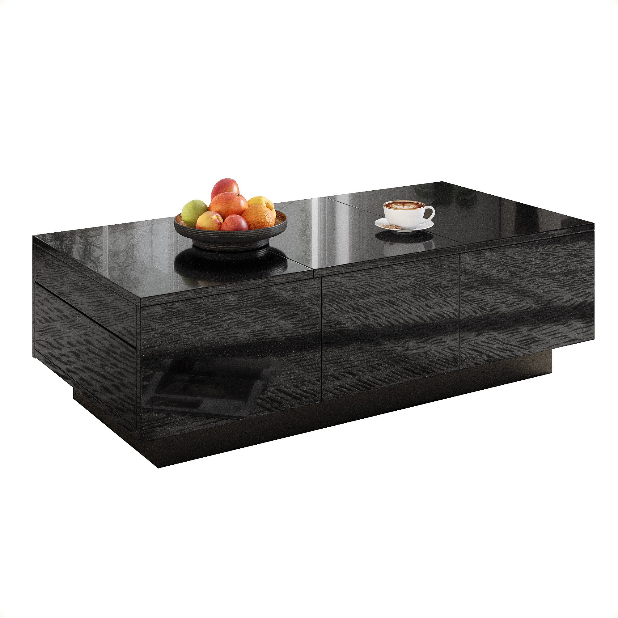 ANYSUN Couchtisch Moderner schwarzer Hochglanz (Set, 1Tisch), Breite 100 cm
