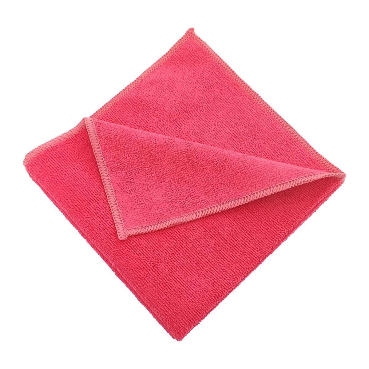 varivendo Reinigungsschwamm Mikrofasertuch Rot 10er Pack Reinigungstücher 400x400mm, Tuch mikro micro mikrofasertuch microfasertuch fenstertuch fensterrein