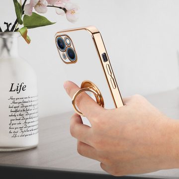 Cadorabo Handyhülle Apple iPhone 14 PLUS Apple iPhone 14 PLUS, Schutzhülle - TPU Silikon Hülle - mit Kameraschutz und Ring