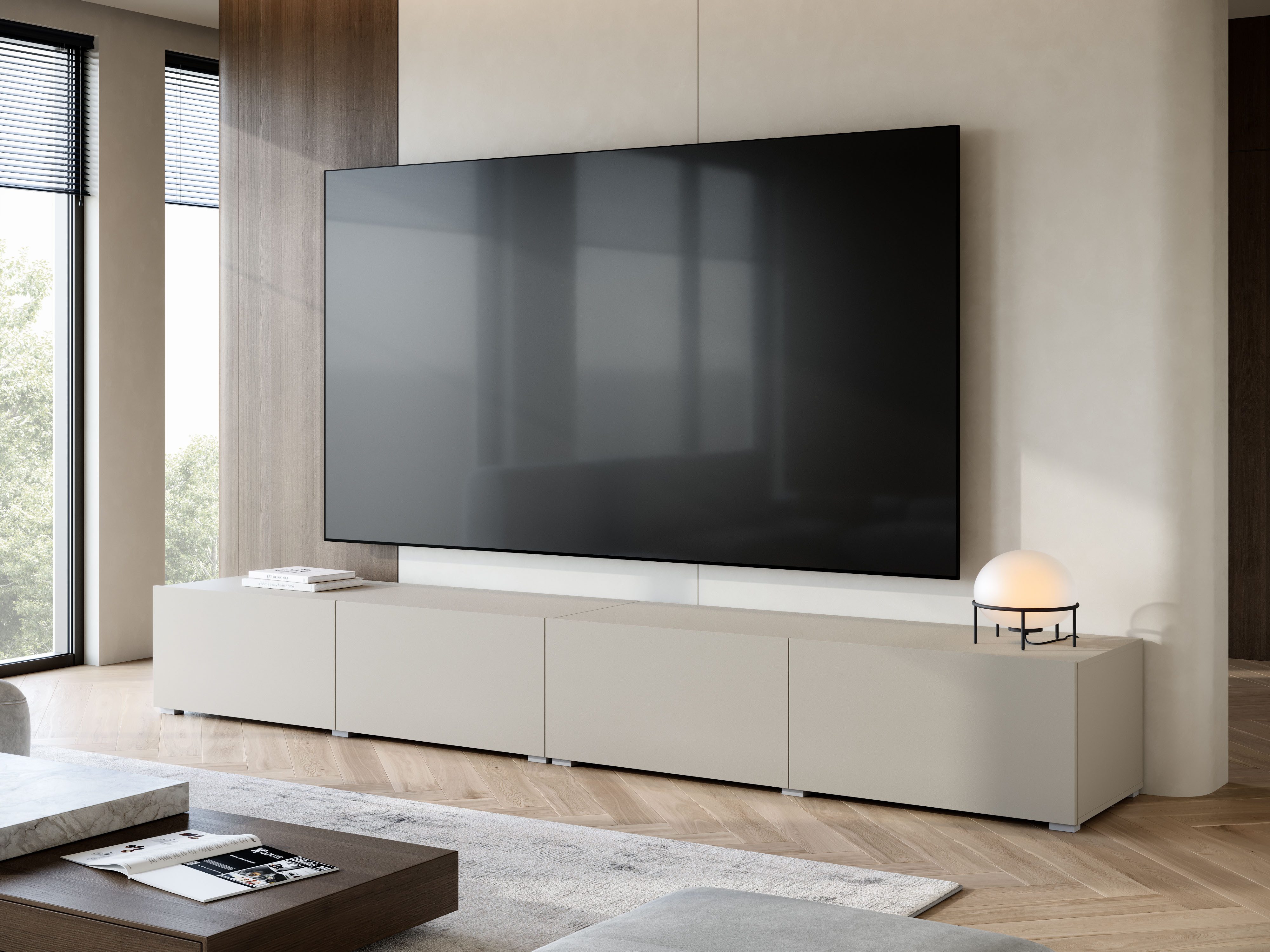 OTTO home Lowboard Denver Erlebe die Weltmeisterschaft im XXL-Format, Elegantes TV-Möbel 300 cm, speziell für bis zu 98-Zoll Fernseher – Bild 5 von 5
