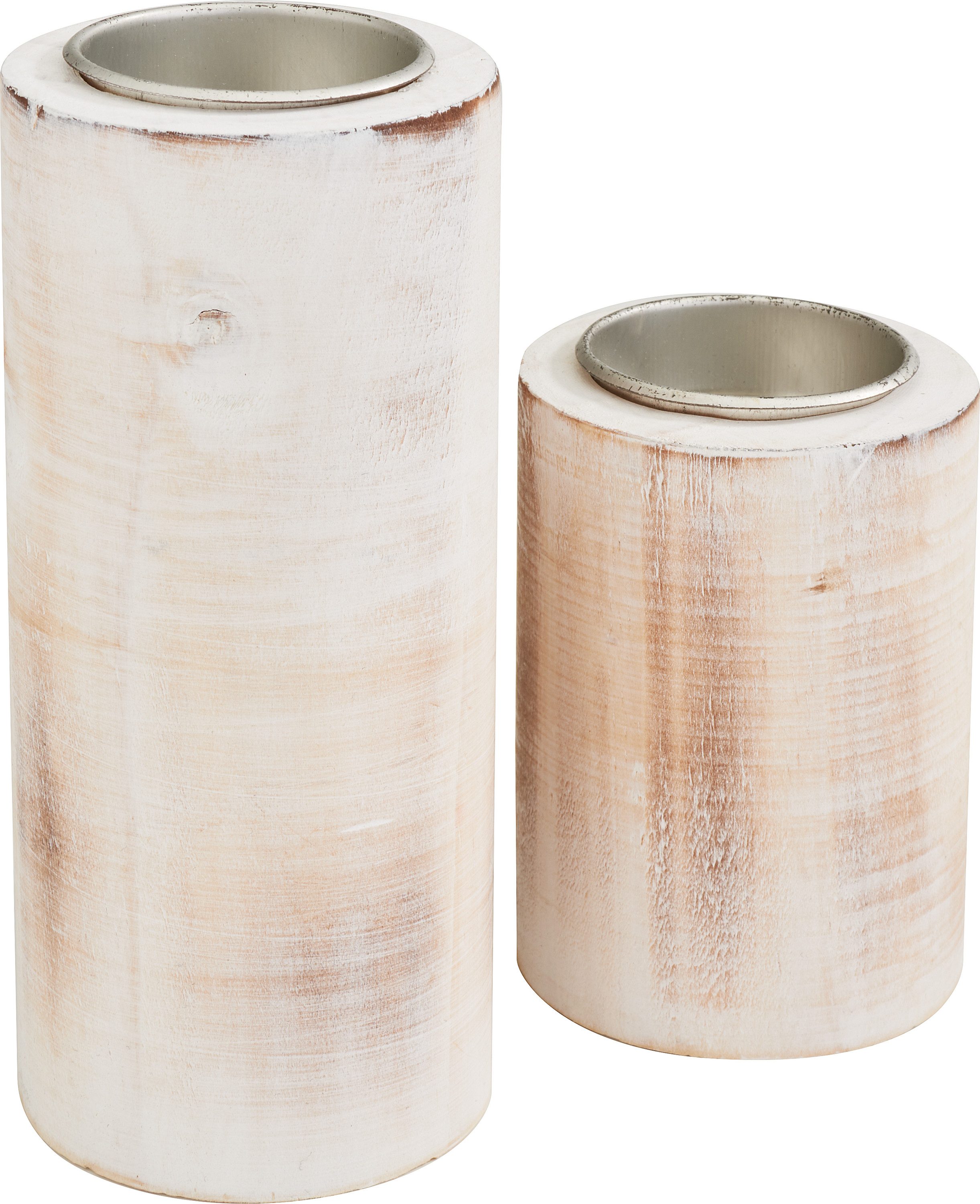 VBS Teelichthalter Deko-Holz-Teelichthalter, 2er-Set