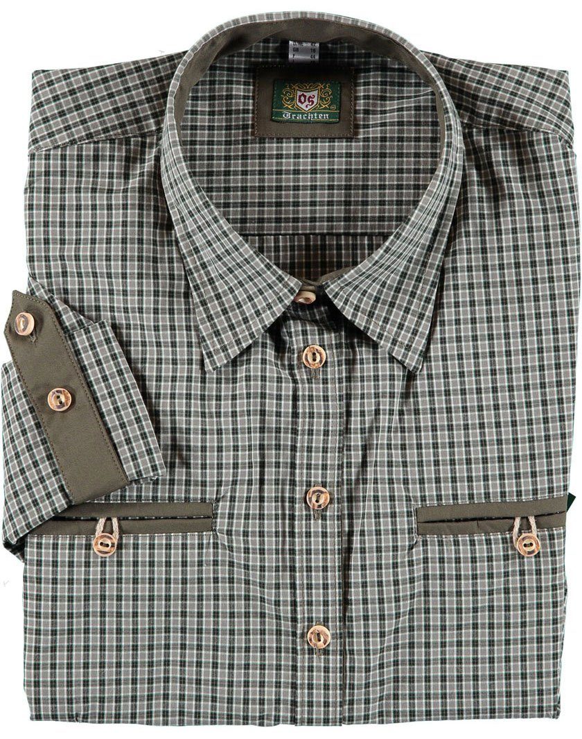 OS-Trachten Outdoorhemd »Damen-Trachtenbluse Oliv/grün Jagdbluse für Sie  aus 100% Baumwolle mit 2 geknöpften Brusttaschen und Krempelarm« online  kaufen | OTTO
