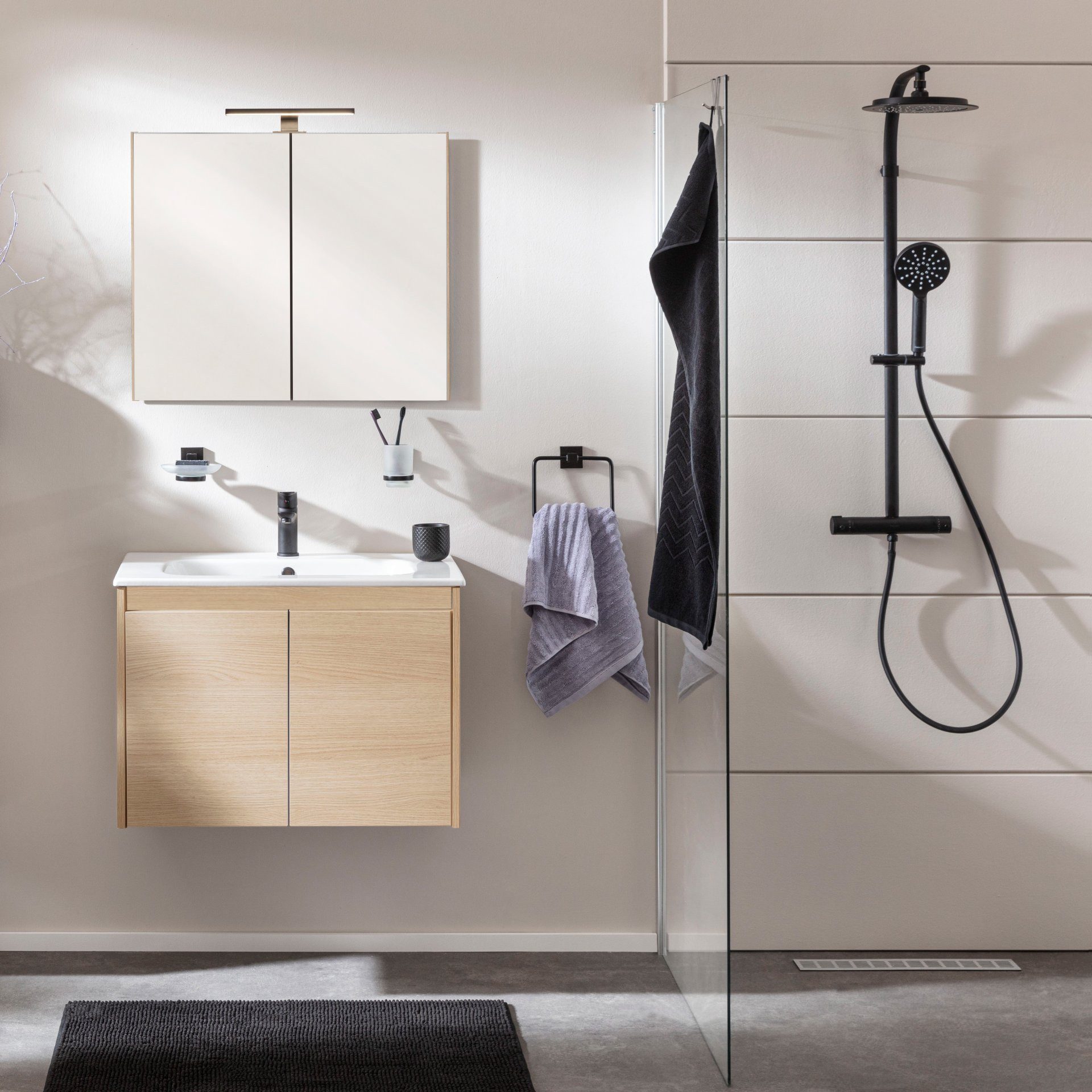 FACKELMANN Badmöbel-Set Badmöbel-Set, Waschtischkombination, Badezimmer-Komplettset
