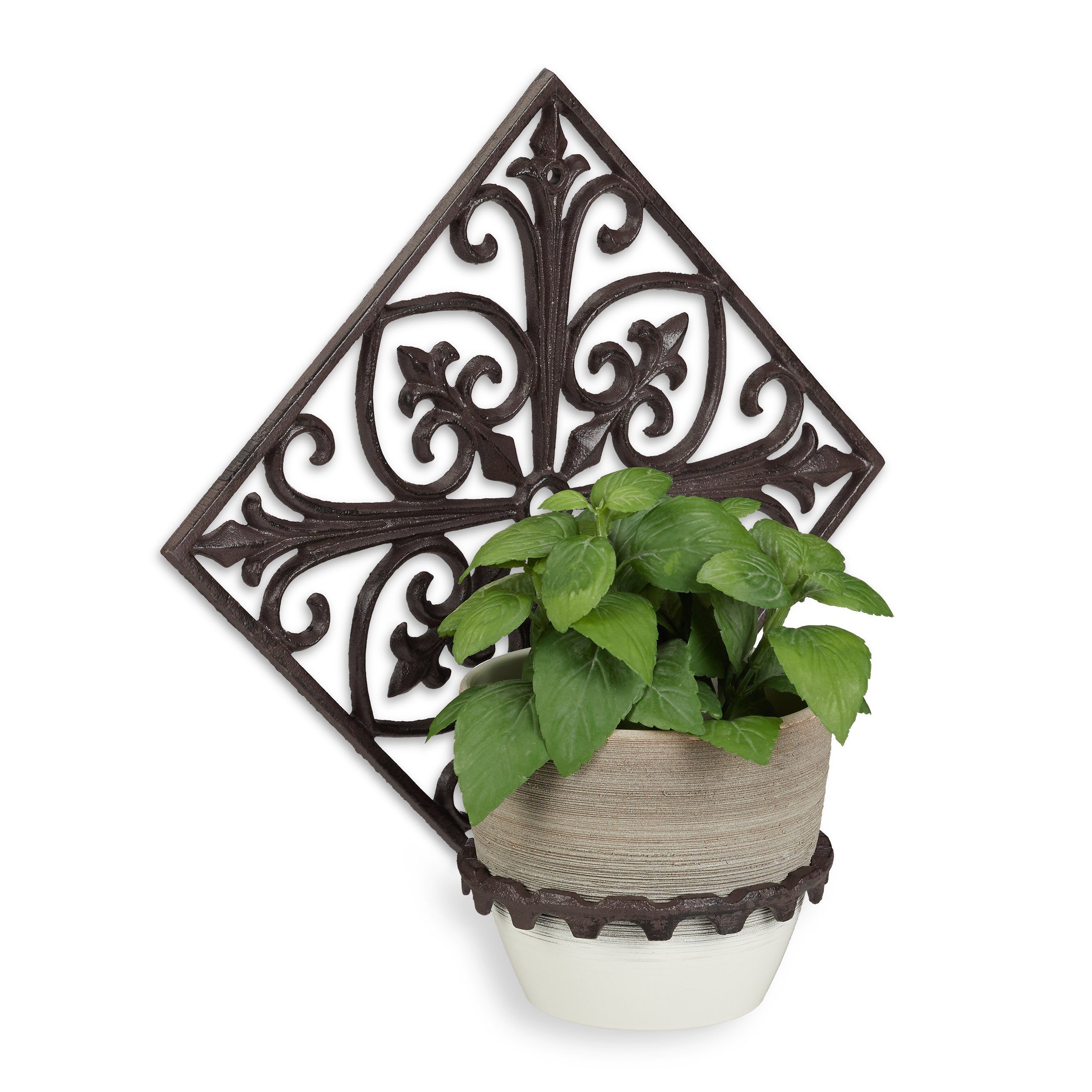 relaxdays Blumenständer Blumenhalter Wand Gusseisen günstig online kaufen
