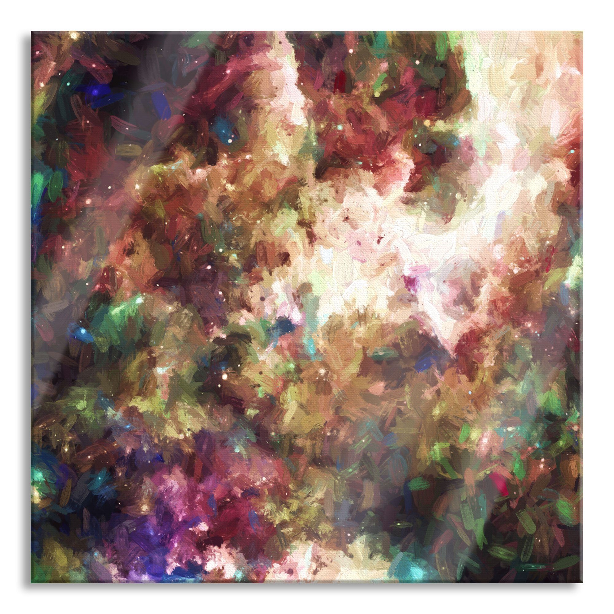Glasbild Nebelgalaxie und Sterne