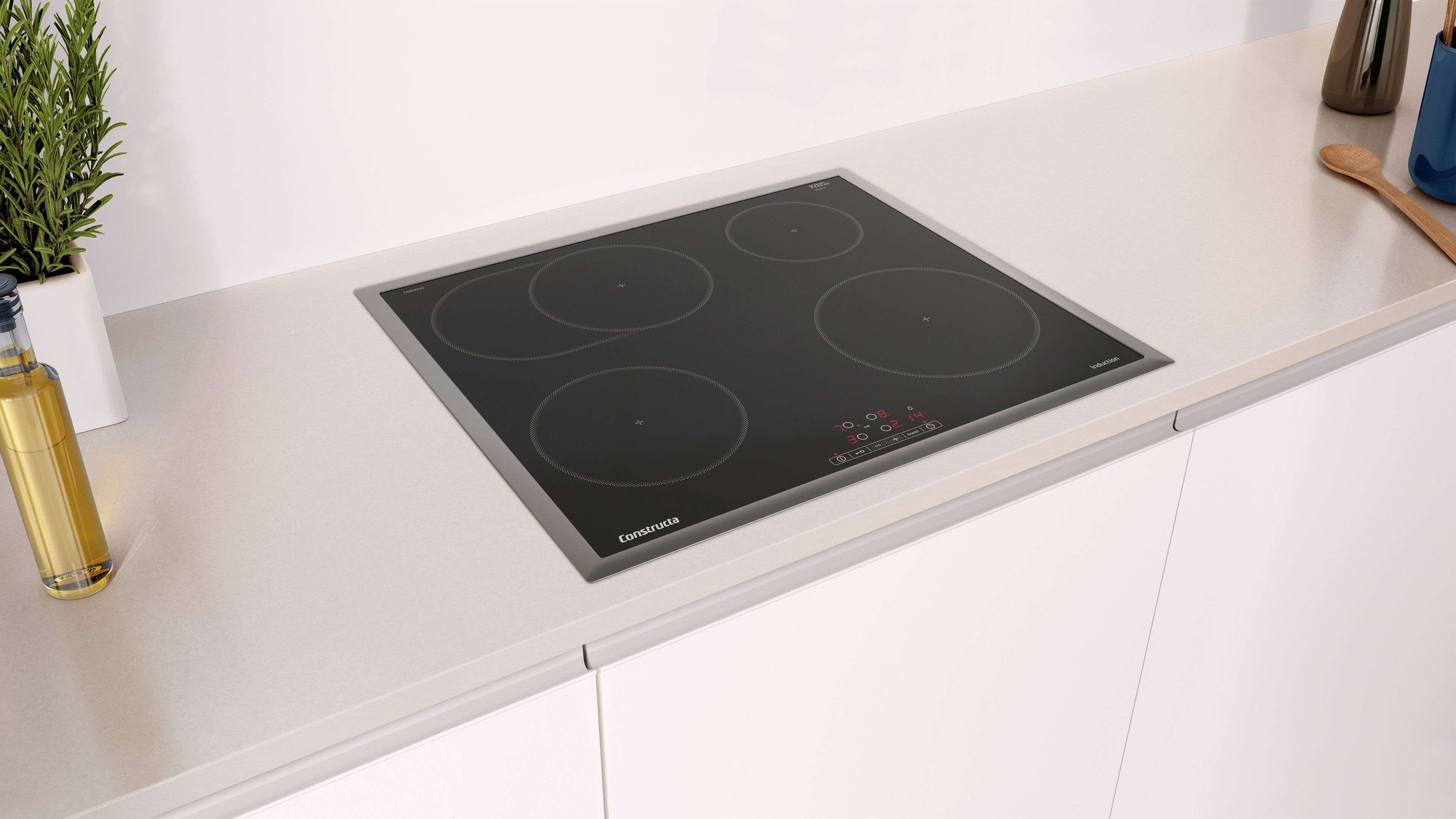 Constructa Backofen-Set CX5BI610, mit Teleskopauszug nachrüstbar, Hydrolyse