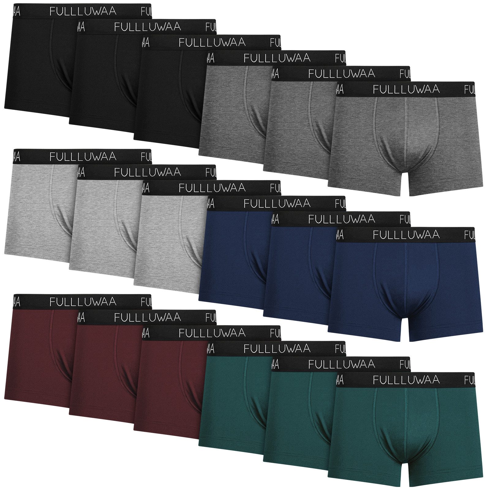 Fullluwaa Boxershorts Boxer Herren Männer Unterhosen Baumwolle (Set, 18-St) gute Passform durch elastische Baumwollqualität, Komfortbund