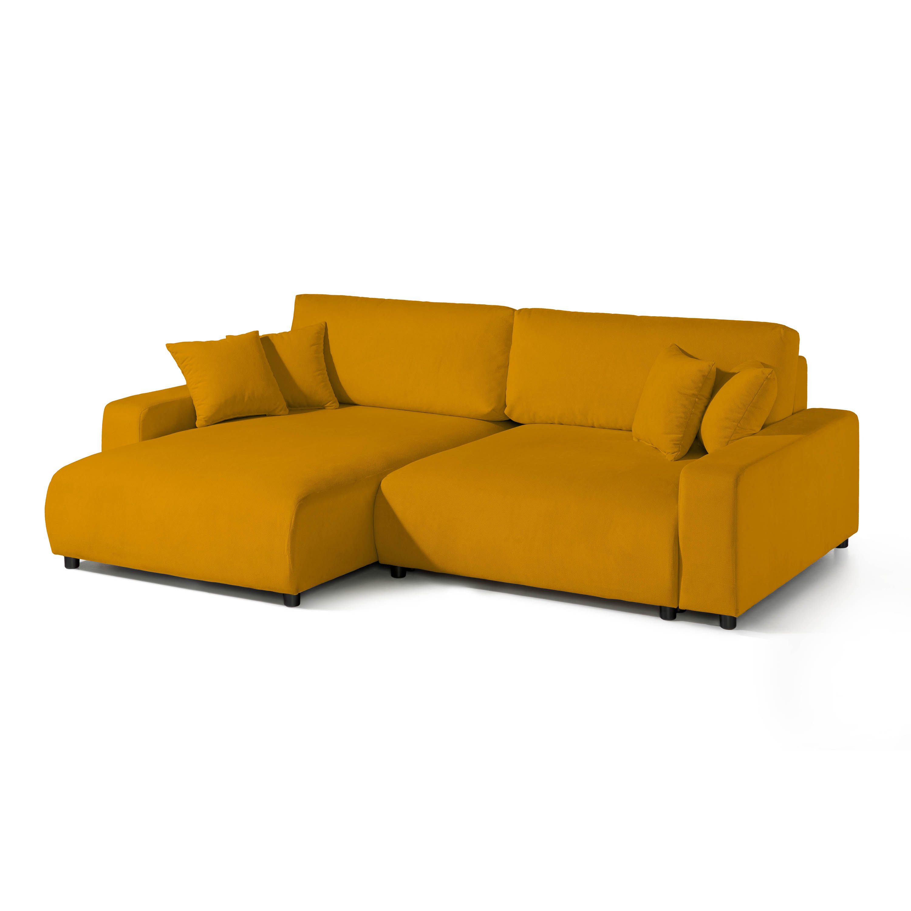 LIVORA Ecksofa, Ecksofa Samt 234x170x78 gelb SOFIA