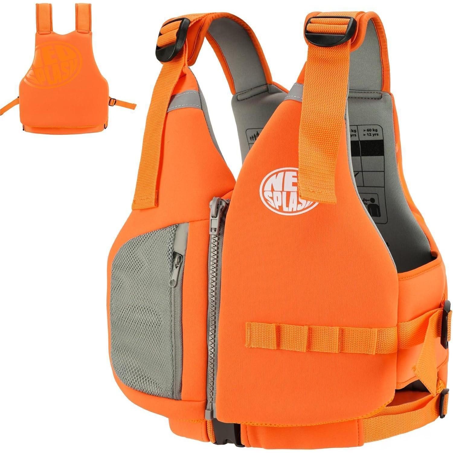 Schwimmweste Schwimmlernweste Schwimmhilfe Erwachsene Kajak Schnorcheln S Orange