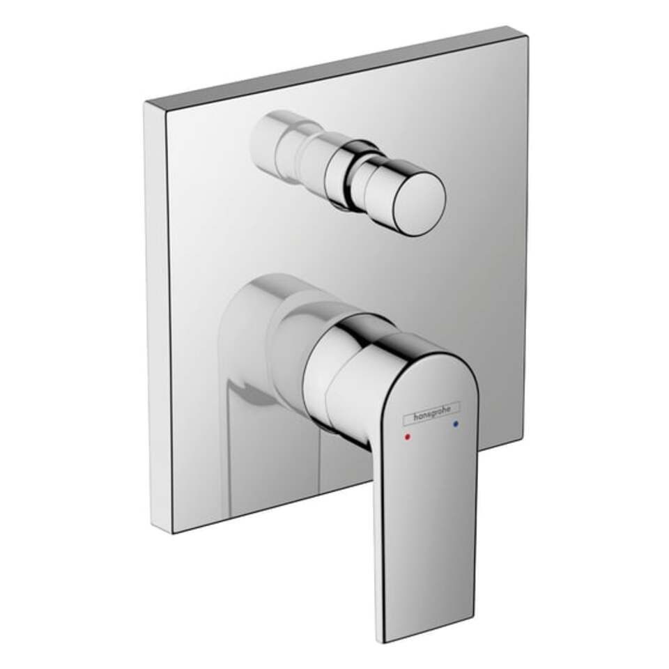 Belvit Duscharmatur Duschset mit Hansgrohe Unterputz-Wannenmischer, Chrom & Matt-Schwarz (Spar-Set, Verschiedene Setgrößen) für Dusche & Wanne, einfache Montage – Bild 4 von 5