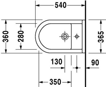 Duravit WC-Komplettset Duravit Wand-Bidet STARCK 3 m ÜL HLB 360