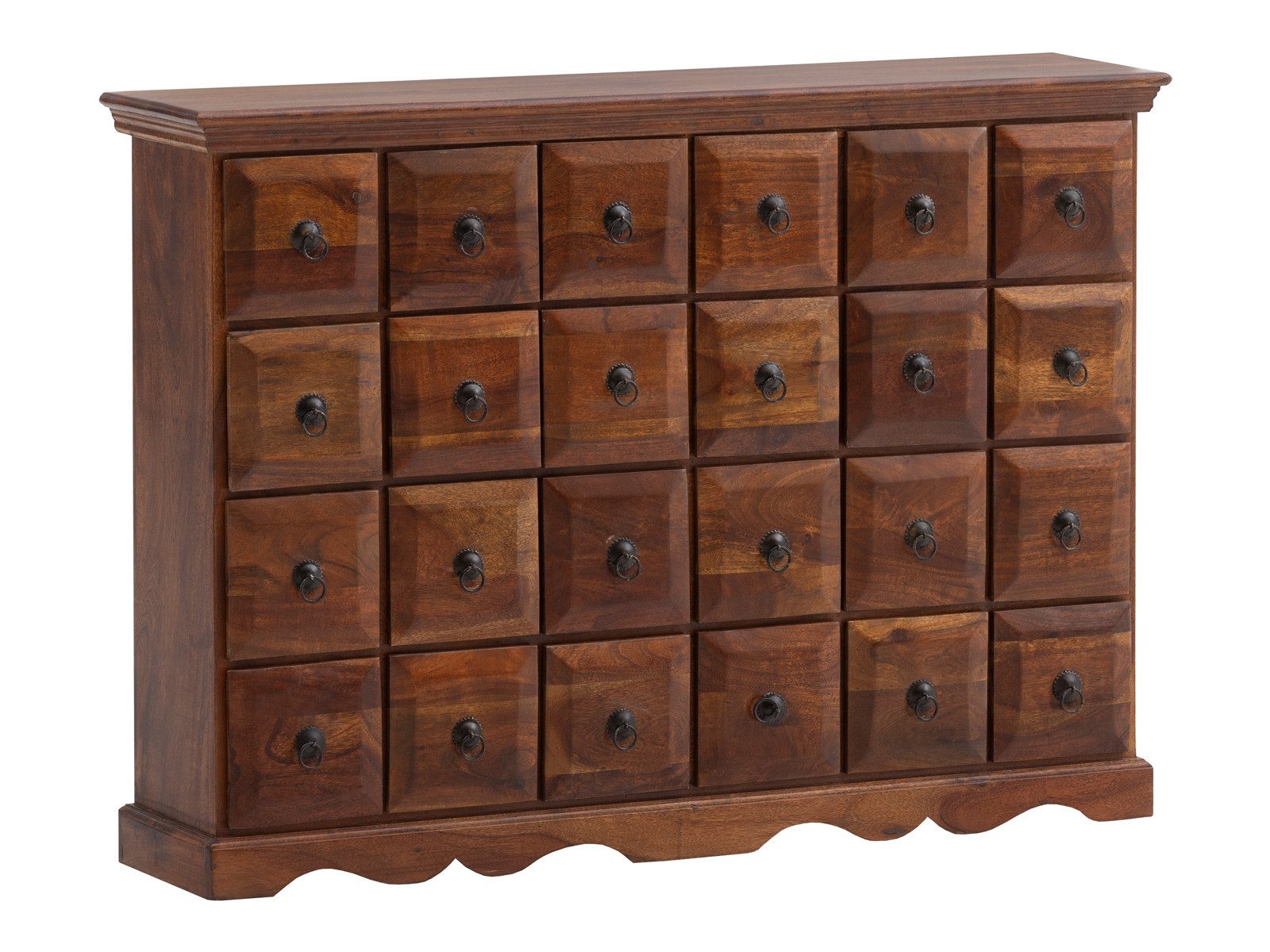 massivum Kommode Merlow Massivholz Akazie mit 24 Schubladen (1 St)