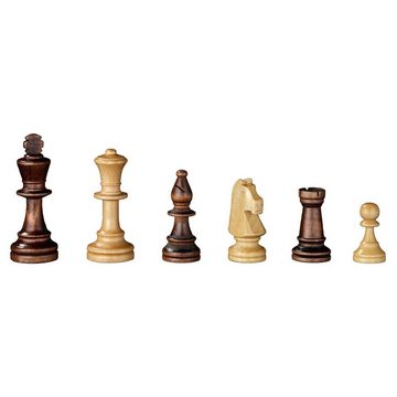 Philos Spiel, Turnier-Schachset mit Schachbrett und Schachfiguren in Holzbox, Feld 50 mm Königshöhe 90mm