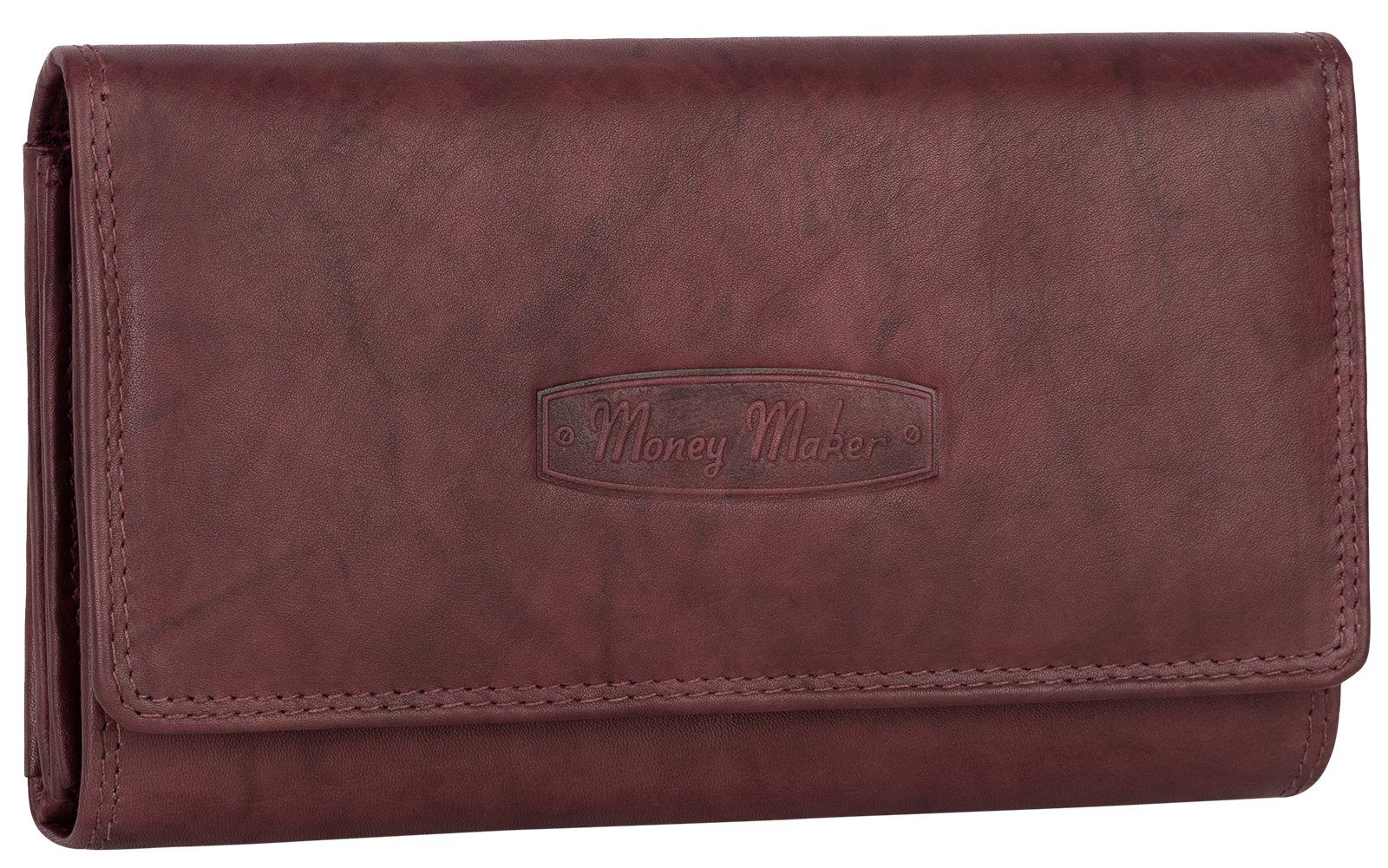 Money Maker Geldbörse RFID Damen Geldbörse Portemonnaie Geldbeutel Damenbörse Leder, Damen Geldbörse klappbar mit Drückknopf Portemonnaie Geldbeutel