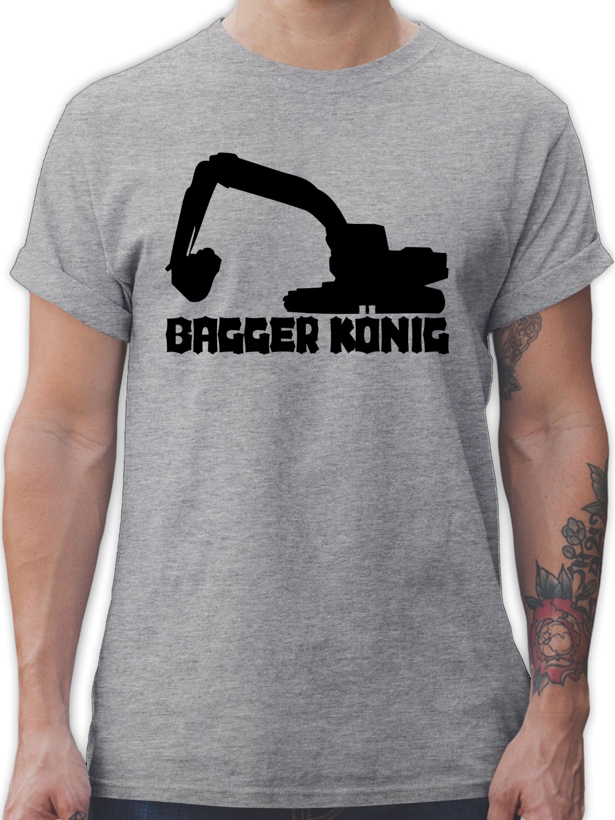 Shirtracer T-Shirt Bagger König Fahrzeuge 2 Grau meliert