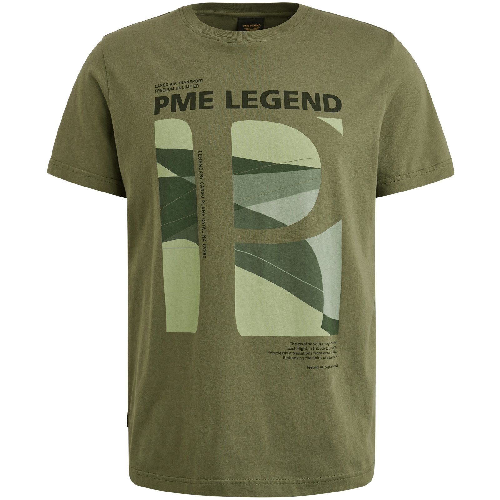 PME LEGEND T-Shirt Short sleeve r-neck single jersey mit Logo Print