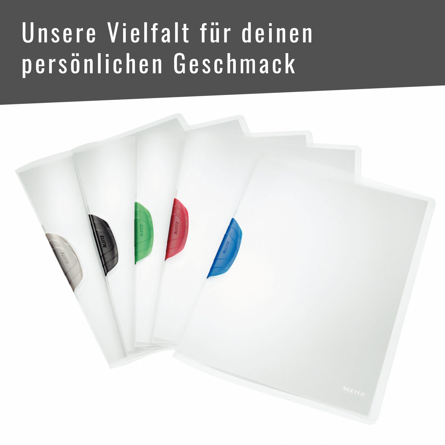 LEITZ Schulheft ColorClip Hefter, grau Clip Blatt f 30 (80 mit zu hoher bis g/m), Klemmkraft