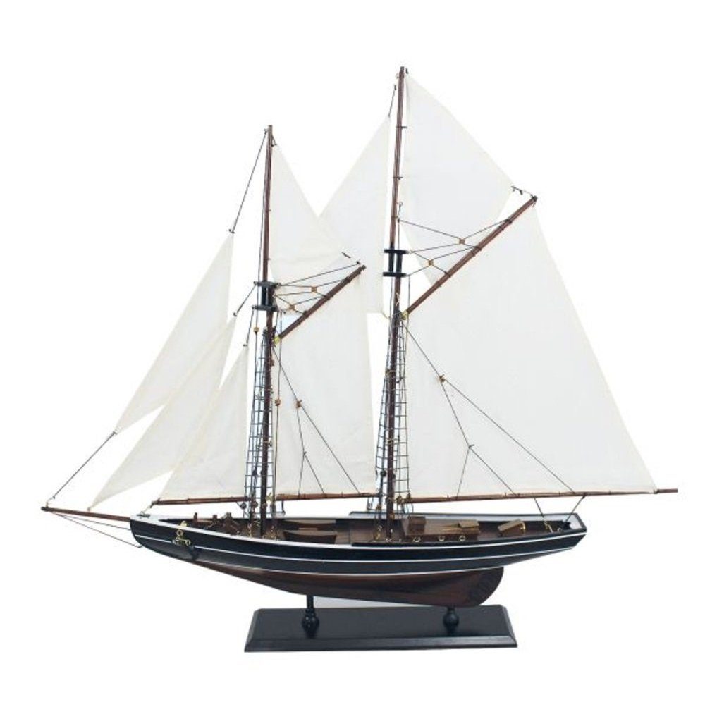 Historisch Regatta Segelyacht Gaffel Yacht mit Drei Vorsegel Schiffsmodell 