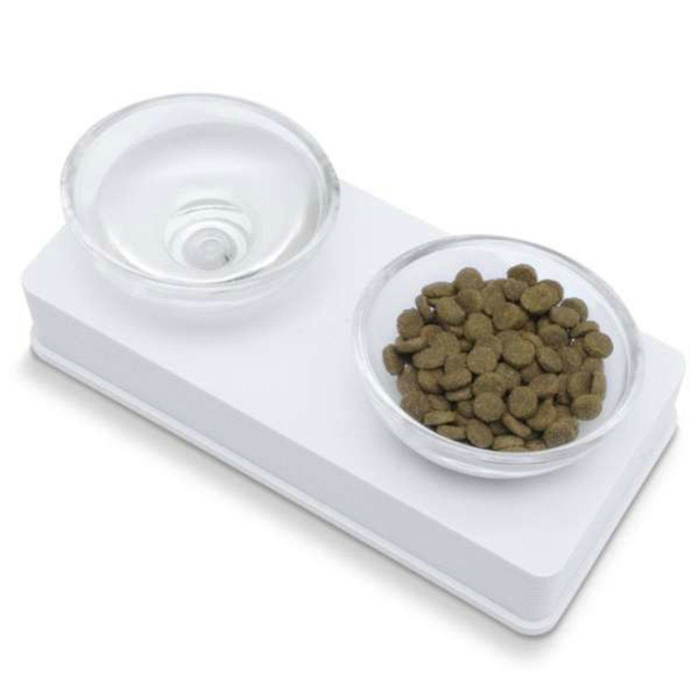 Napf CATIT Style Glass Diner Doppelnapfständer - Weiß