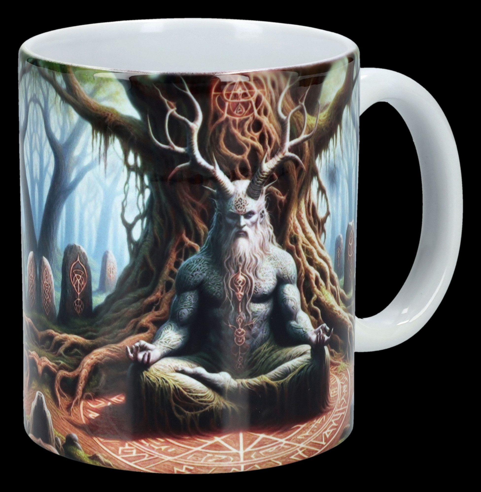 Figuren Shop GmbH Tasse Tasse - Buddha Baphomet - Fantasy Dekoration Kaffeetasse Gothic Deko, Keramik