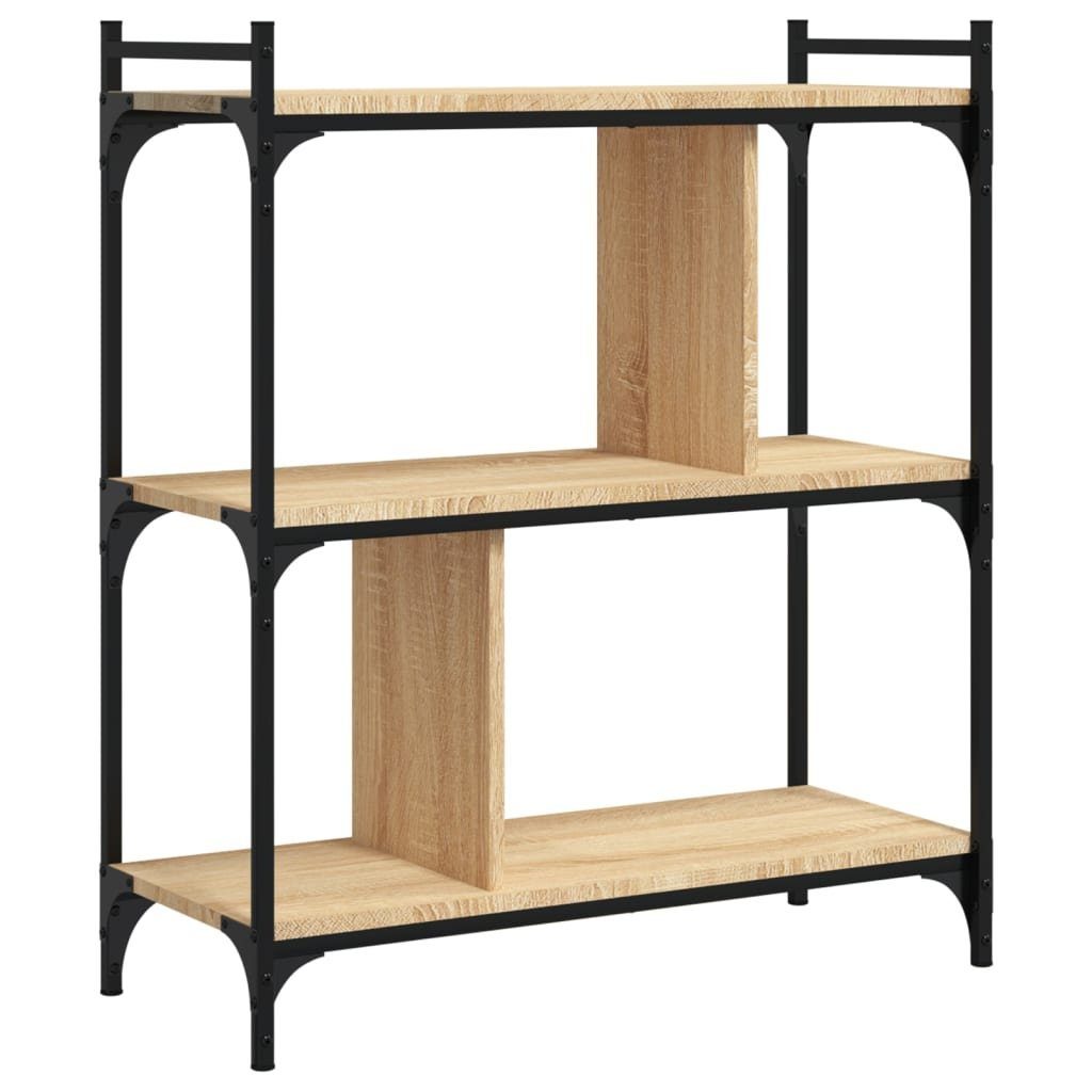 Holzwerkstoff, vidaXL Bücherregal 3 Sonoma Böden Eiche Sonoma-Eiche 1-tlg. 76x32x88 Bücherregal cm