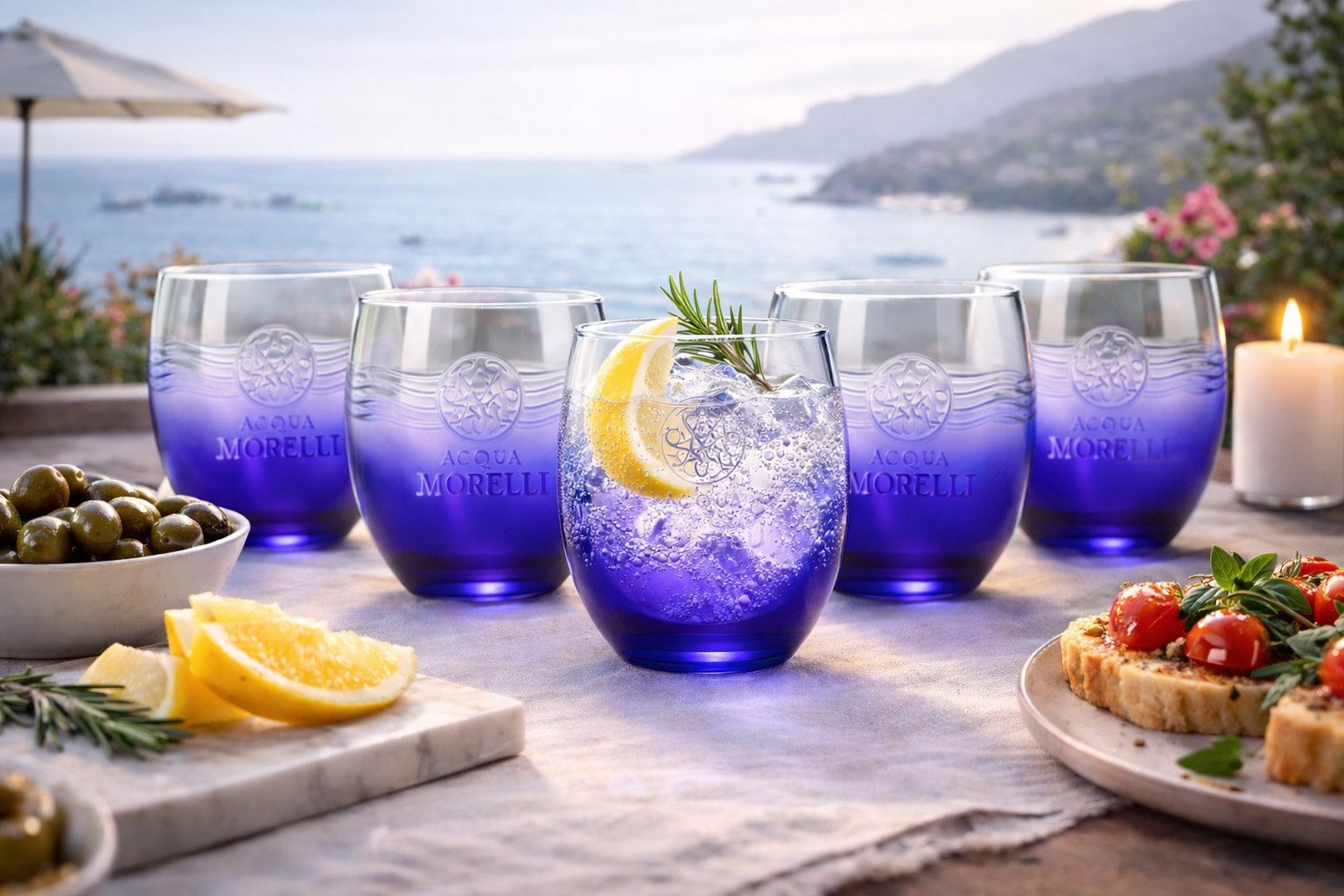 Acqua Morelli Gläser-Set Acqua Morelli Glas 6er-Set – Blaue Designgläser, nicht geeicht, 6-tlg.