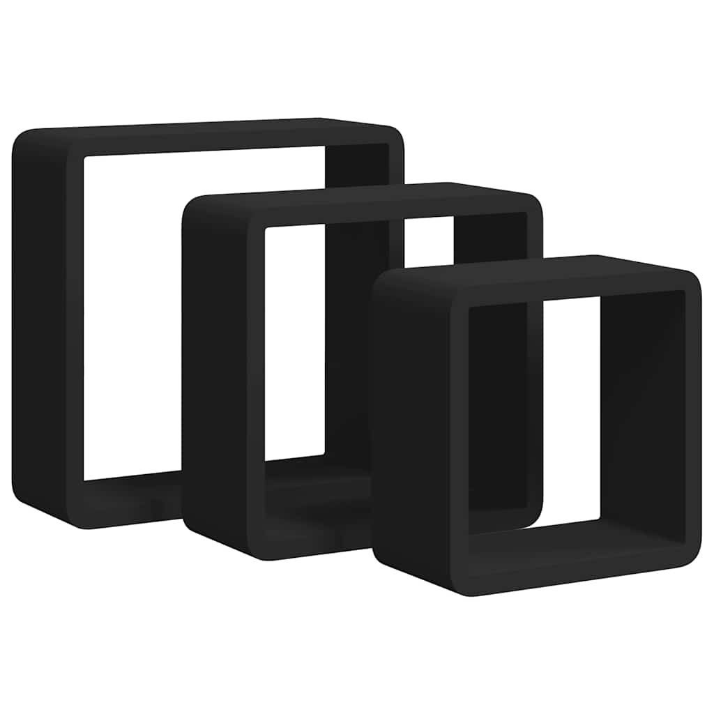 vidaXL Regal Würfelregale 3 Stk. Schwarz MDF, 3-tlg.
