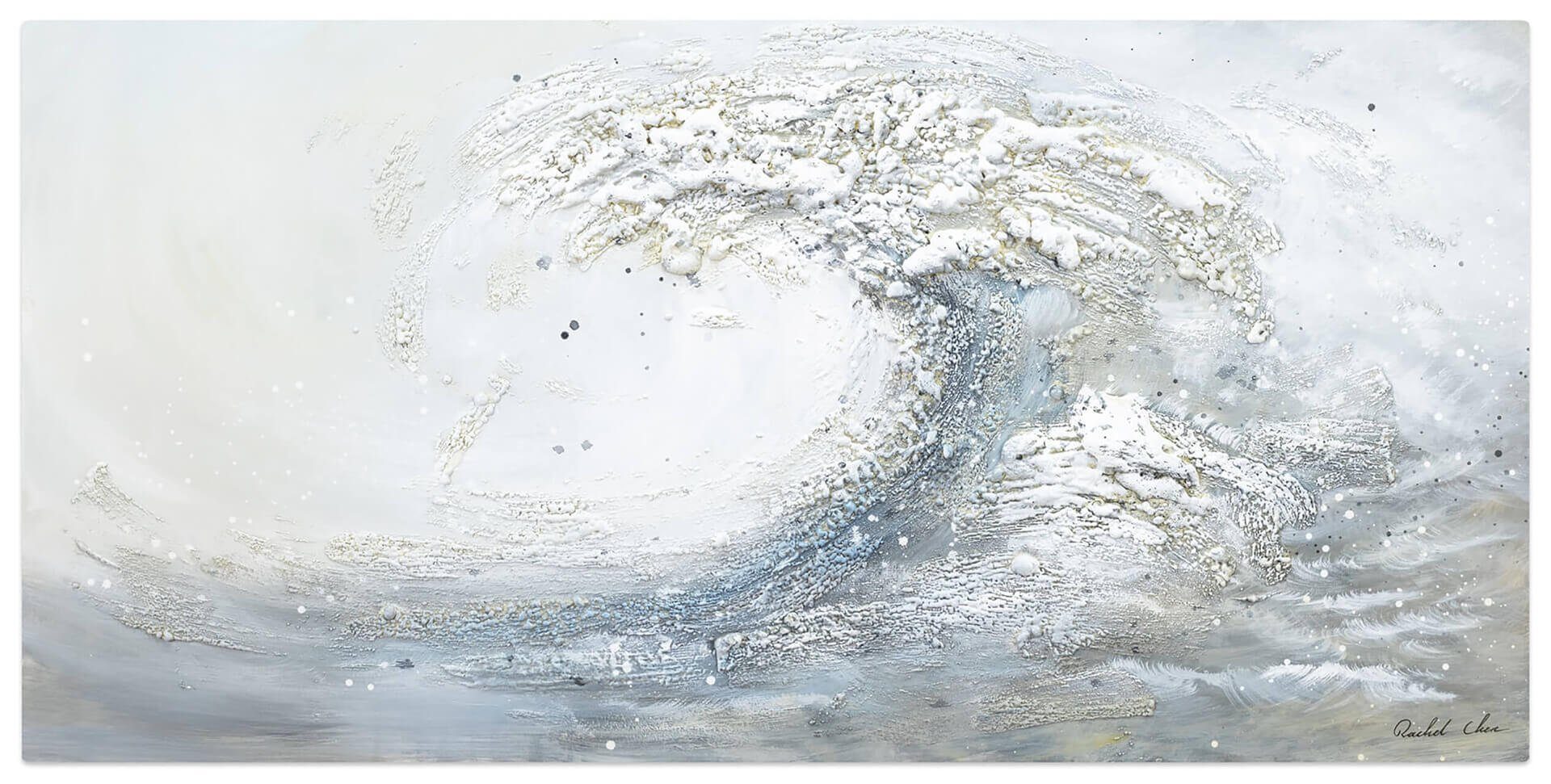 cm, Gemälde Wohnzimmer of HANDGEMALT 100% the Sea KUNSTLOFT Rhythm 120x60 Leinwandbild Wandbild
