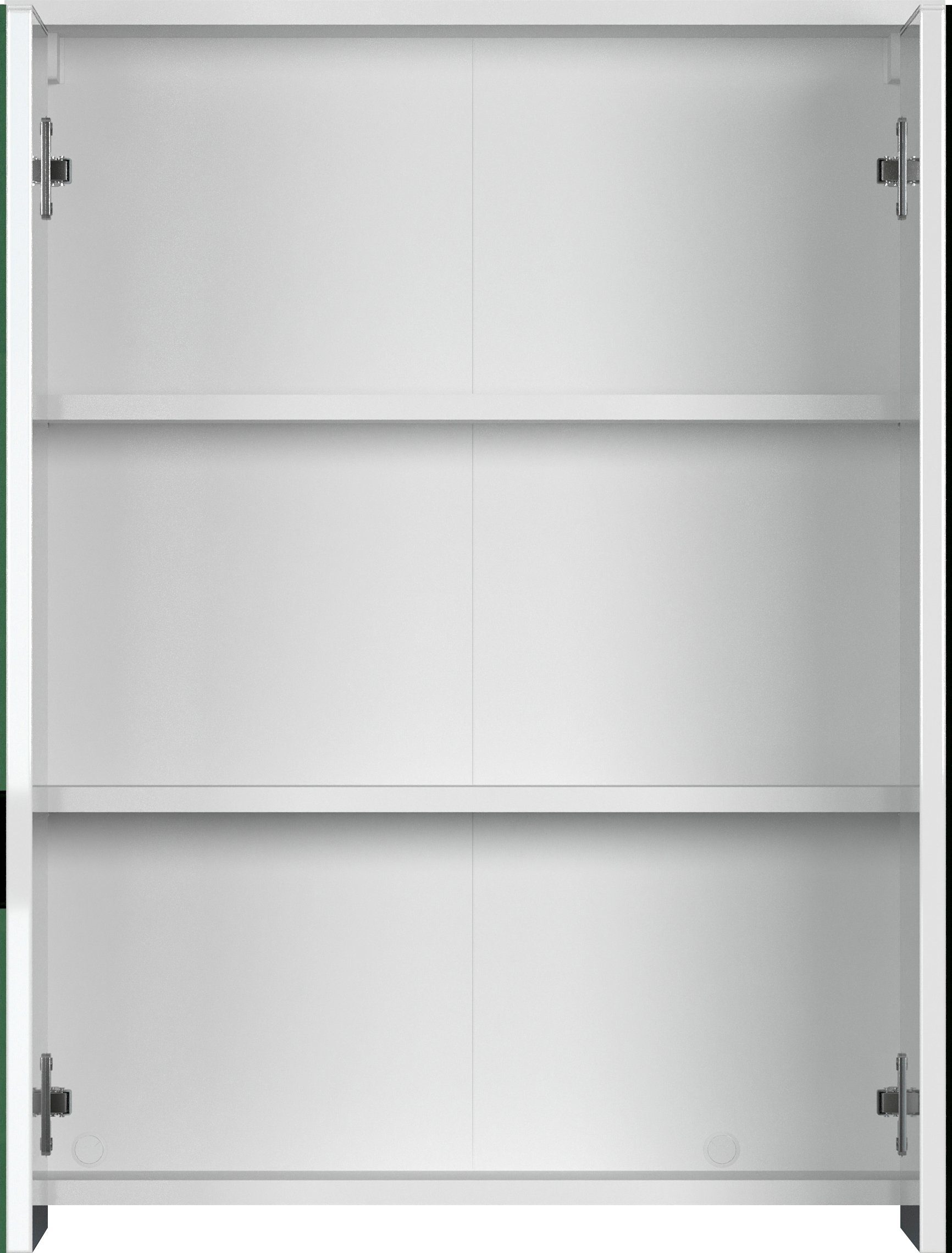 (1-St) Breite zwei welltime Spiegelschrank mit Prag 60cm Spiegelglastüren, Badmöbel