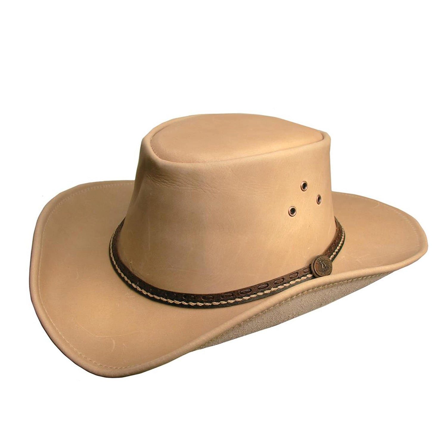 Outbacker Cowboyhut Australischer Lederhut mit formbarer Krempe robuster Allwetter-Hut, Gr